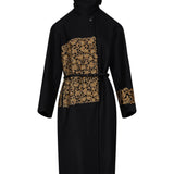Cappotto Rain con ricamo floreale in nero 