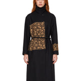 Cappotto Rain con ricamo floreale in nero 