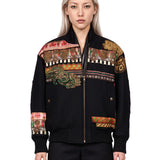Giacca bomber Valdi con ricami in nero 