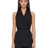 Blazer Geline con schiena scoperta in nero 