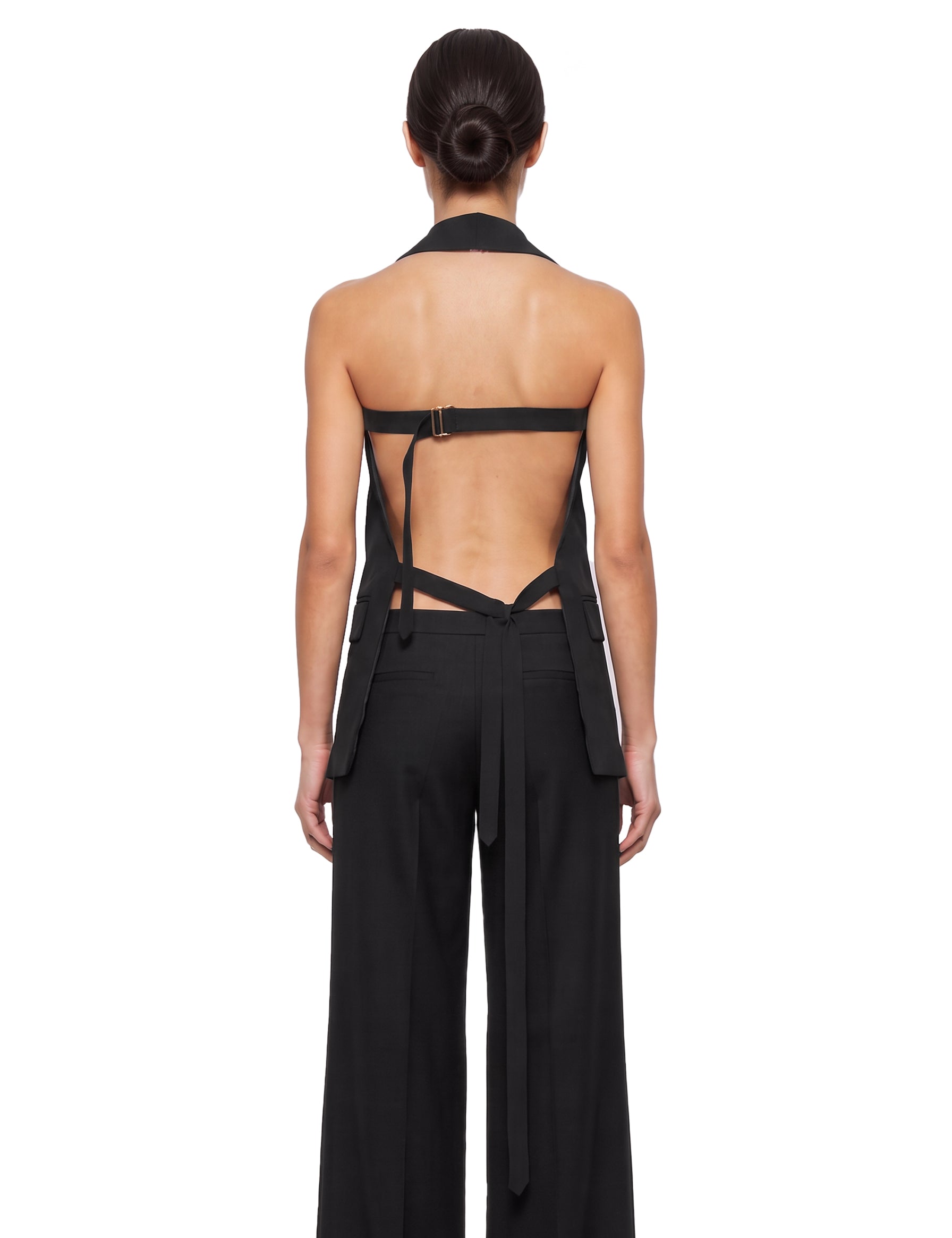 Blazer Geline con schiena scoperta in nero 