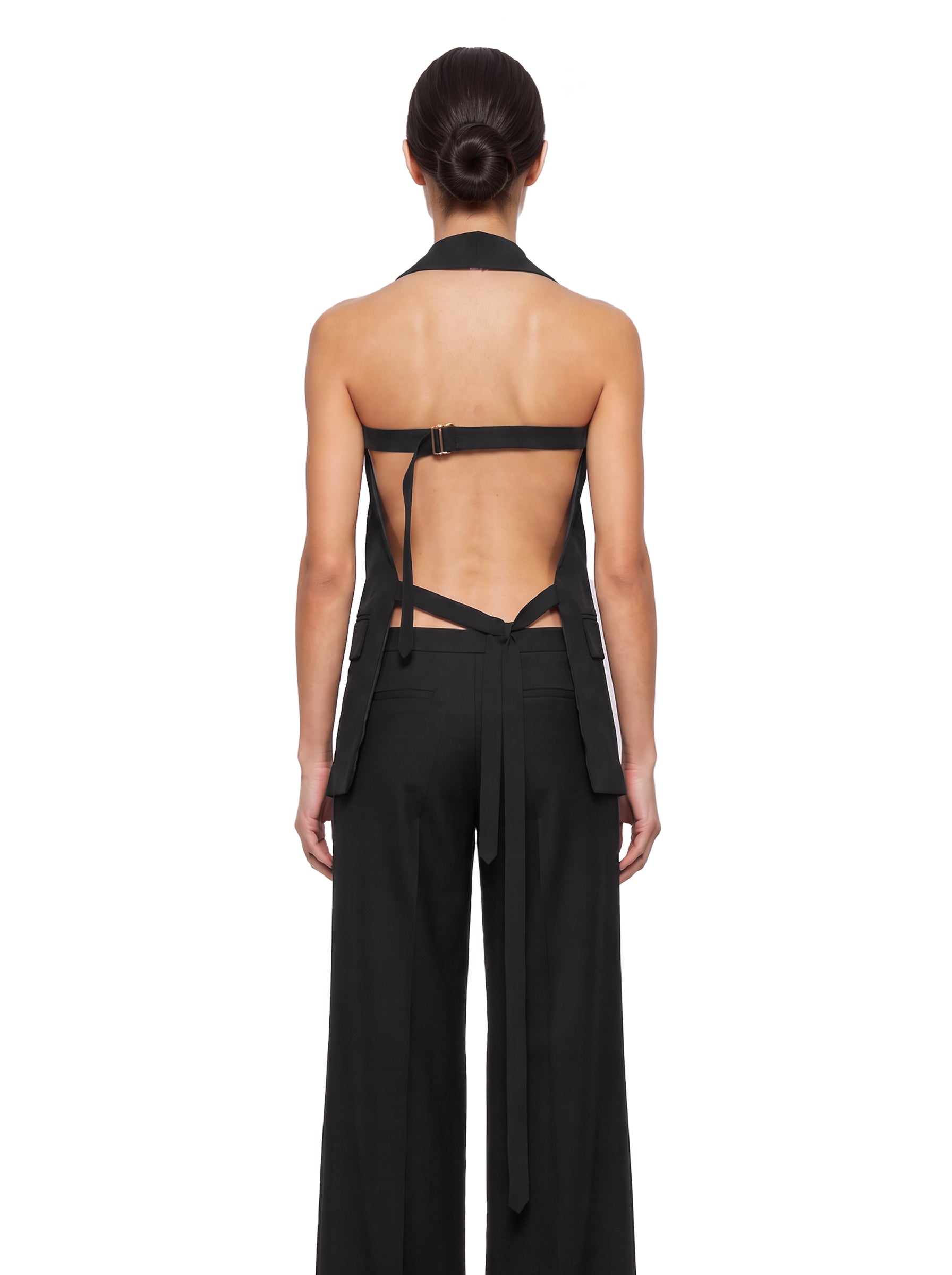 Blazer Geline con schiena scoperta in nero 