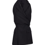 Blazer Geline con schiena scoperta in nero 