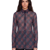 Camicia lunga a quadri  multicolore 
