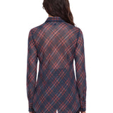 Camicia lunga a quadri  multicolore 