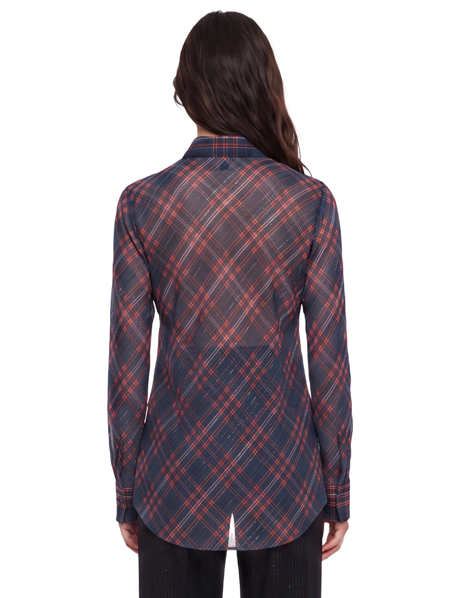 Camicia lunga a quadri  multicolore 
