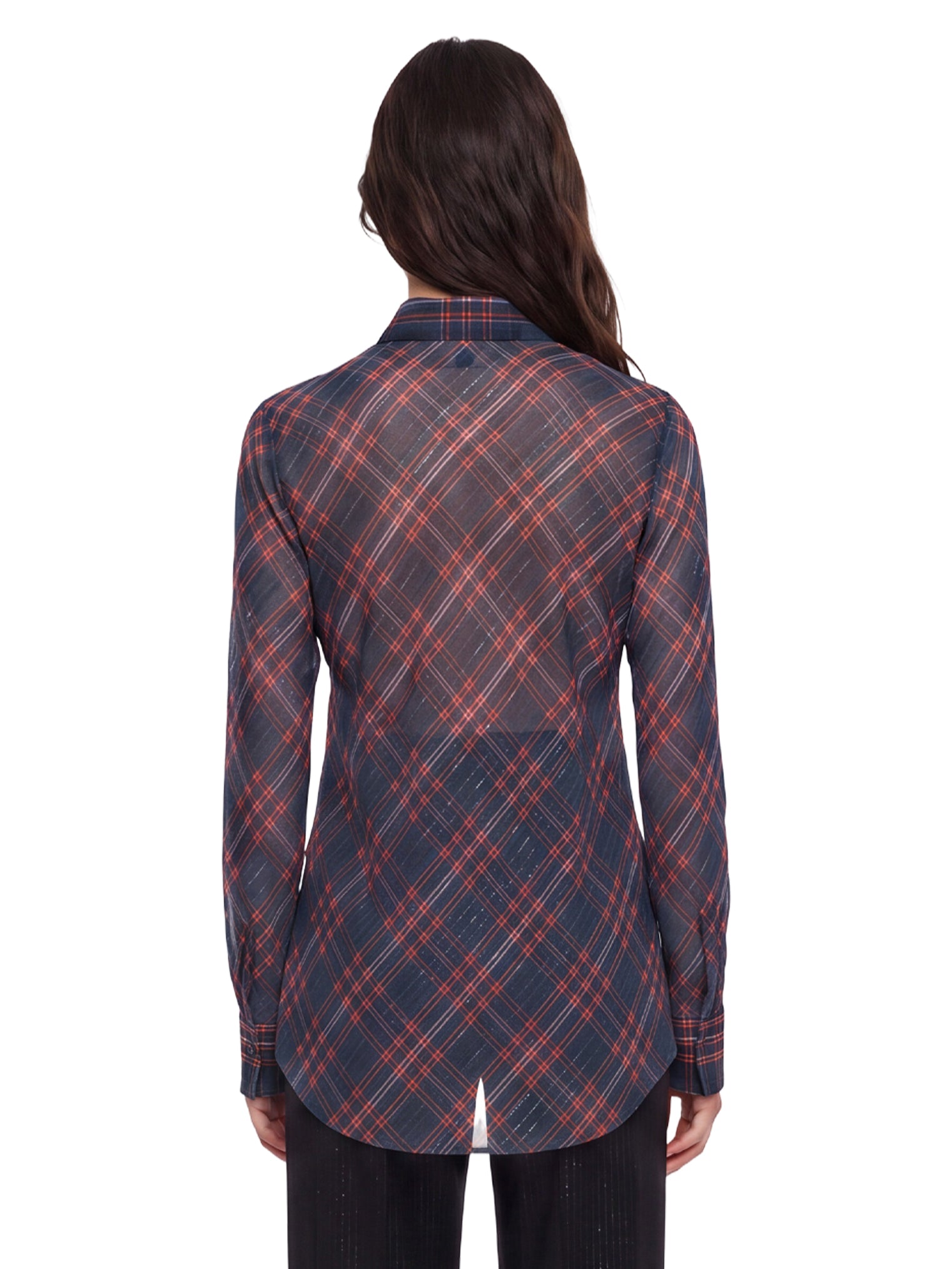Camicia lunga a quadri  multicolore 