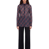 Camicia lunga a quadri  multicolore 