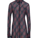 Camicia lunga a quadri  multicolore 