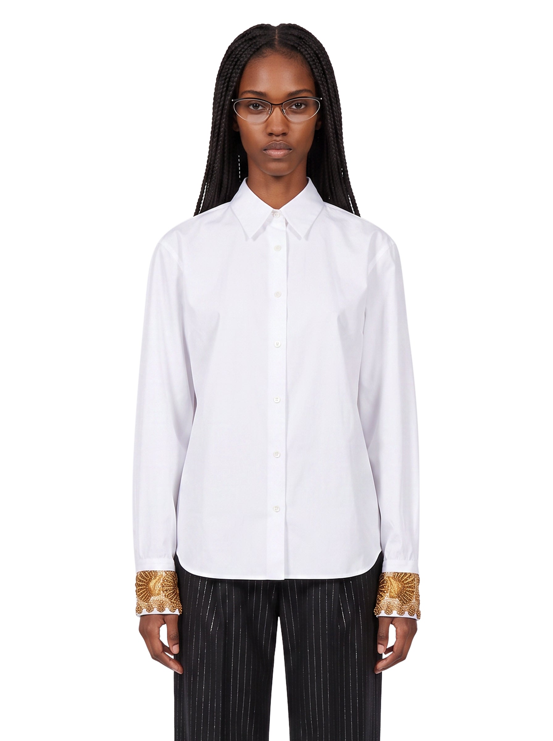 Camicia con ricami Chloris in bianco 