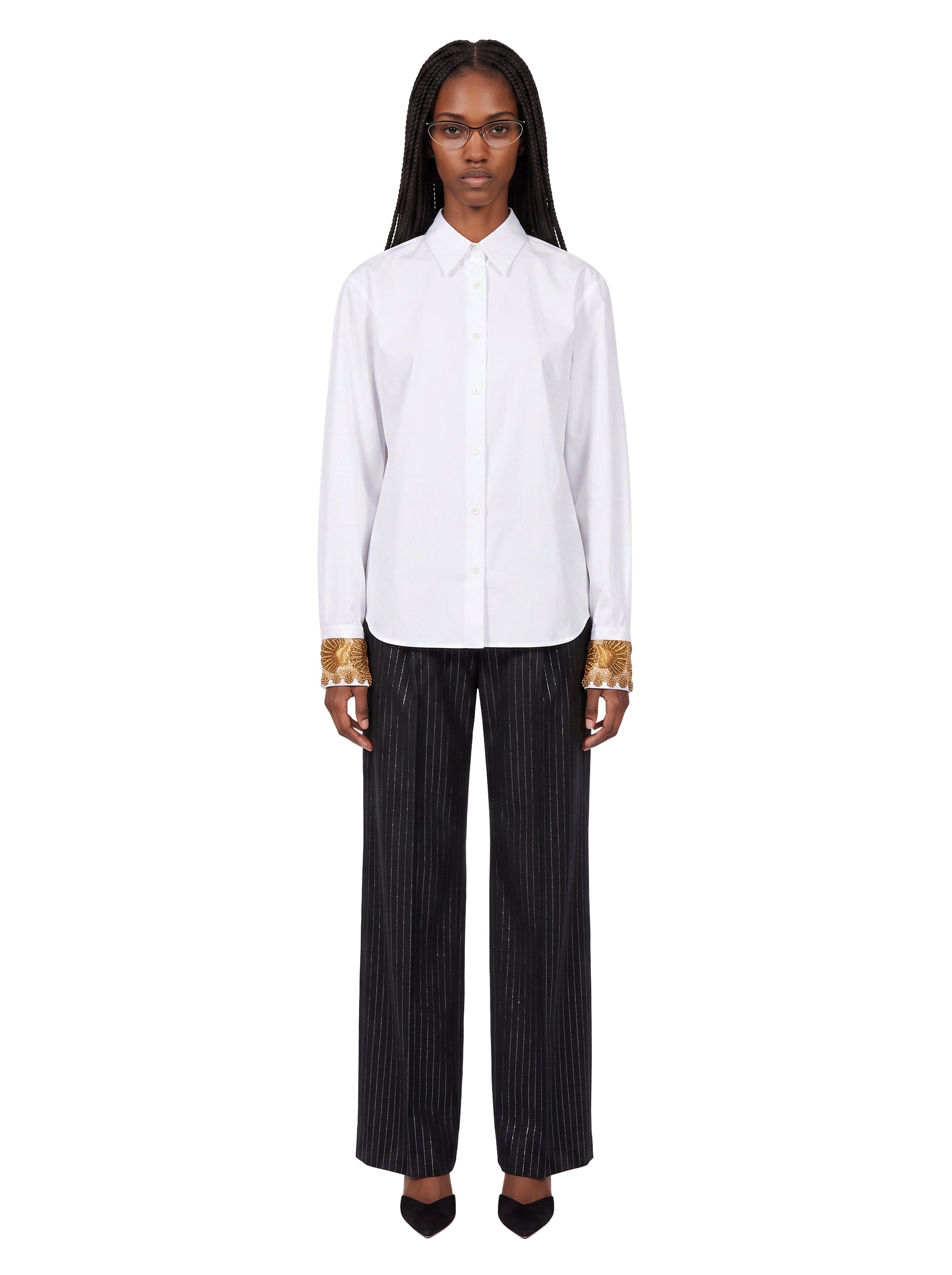Camicia con ricami Chloris in bianco 