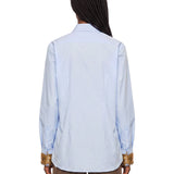 Camicia con ricami Chloris in celeste 