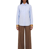 Camicia con ricami Chloris in celeste 
