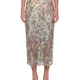 Gonna midi Sati con stampa twill multicolore 