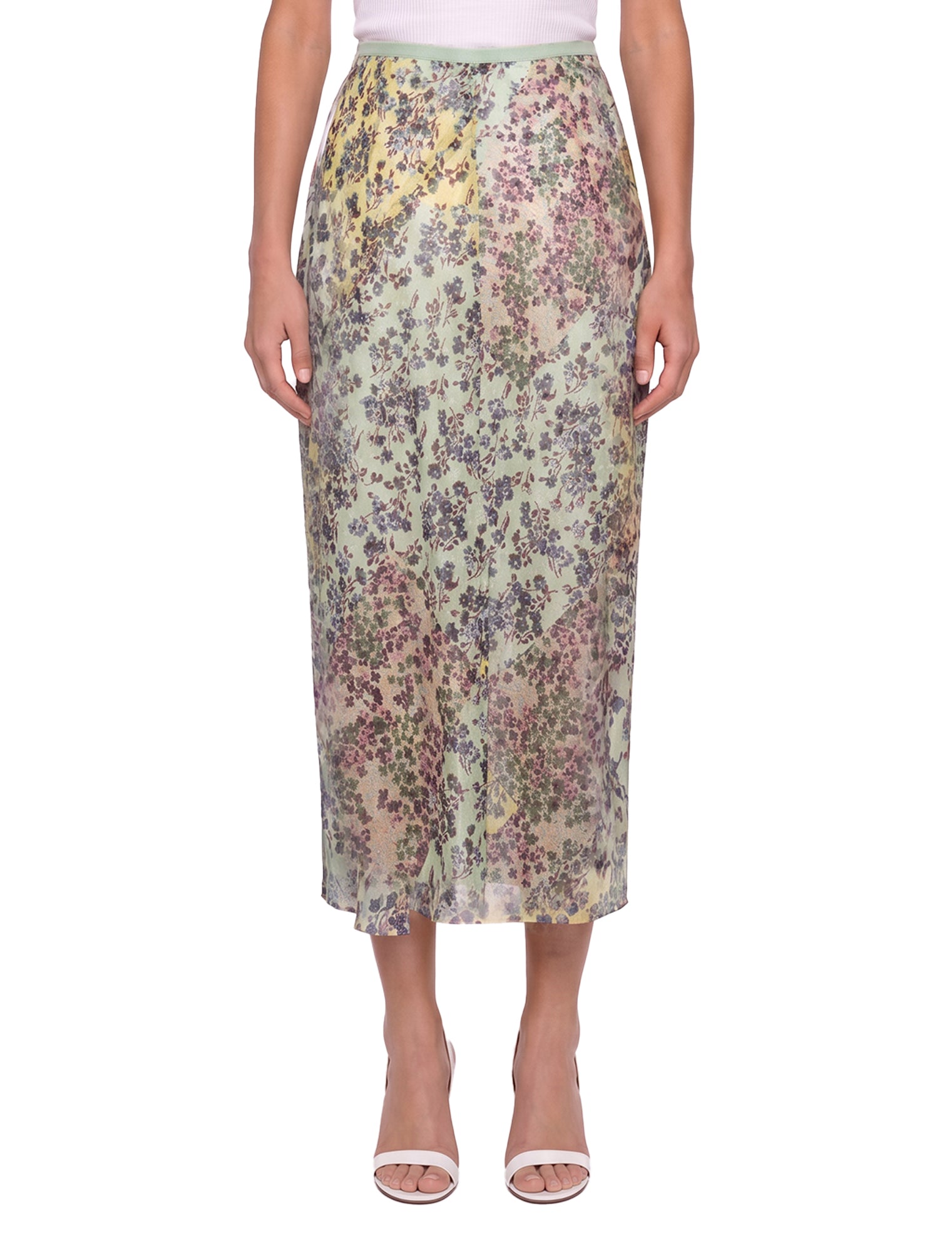 Gonna midi Sati con stampa twill multicolore 