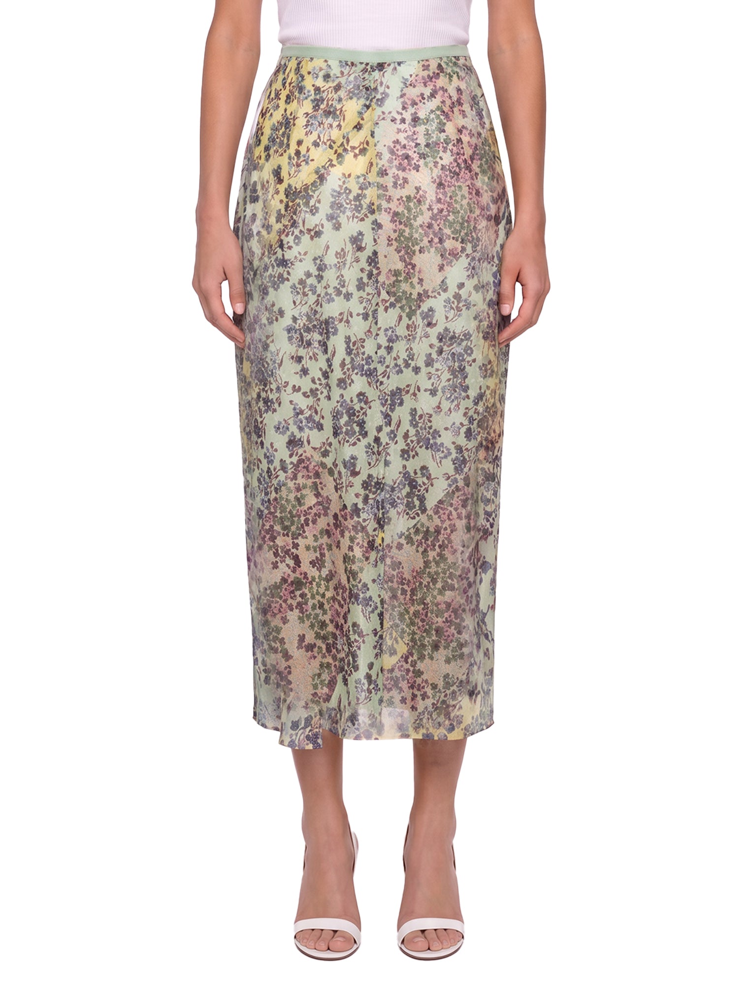 Gonna midi Sati con stampa twill multicolore 