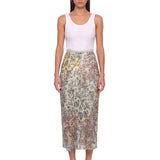 Gonna midi Sati con stampa twill multicolore 