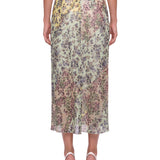 Gonna midi Sati con stampa twill multicolore 