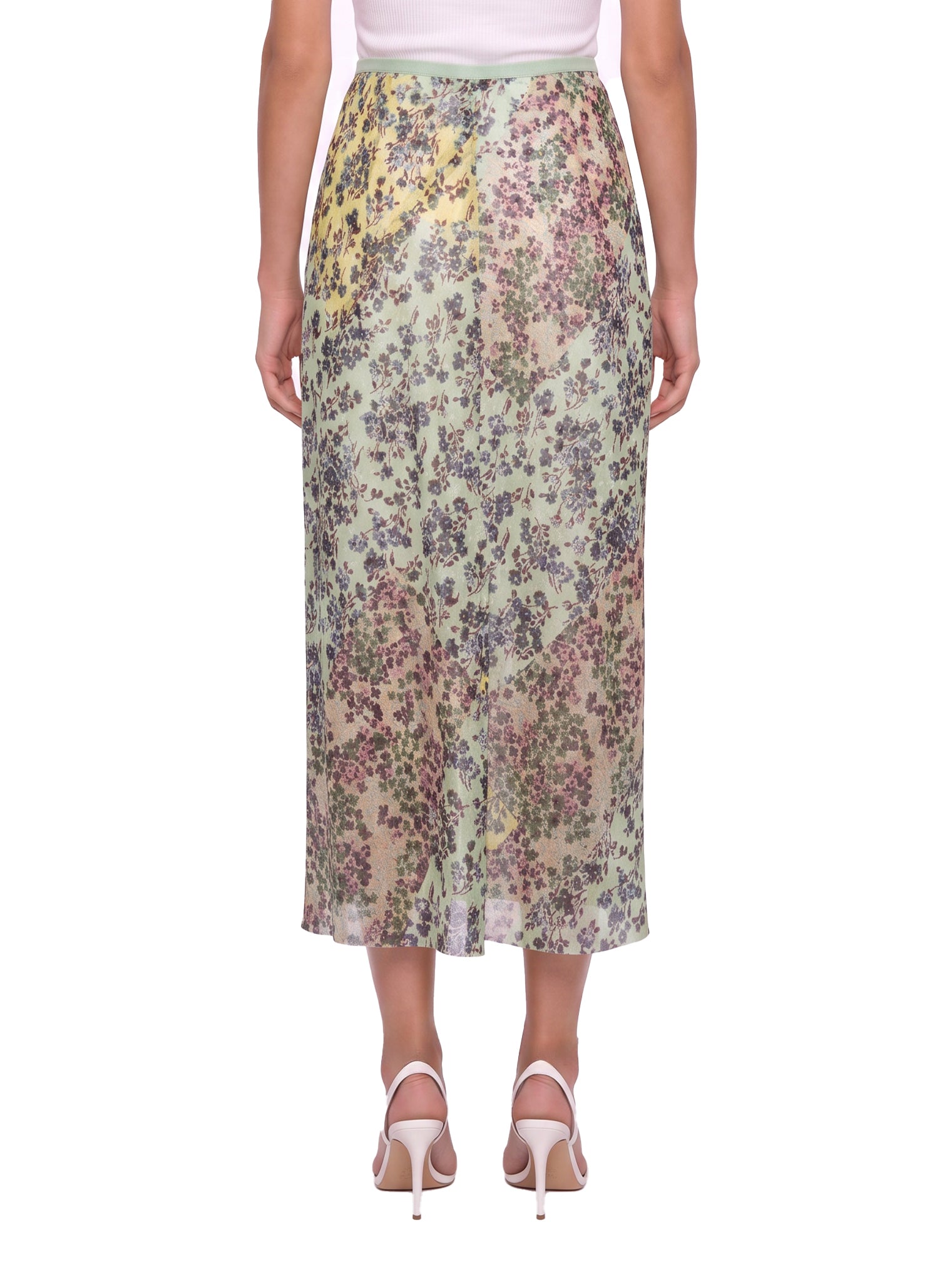 Gonna midi Sati con stampa twill multicolore 