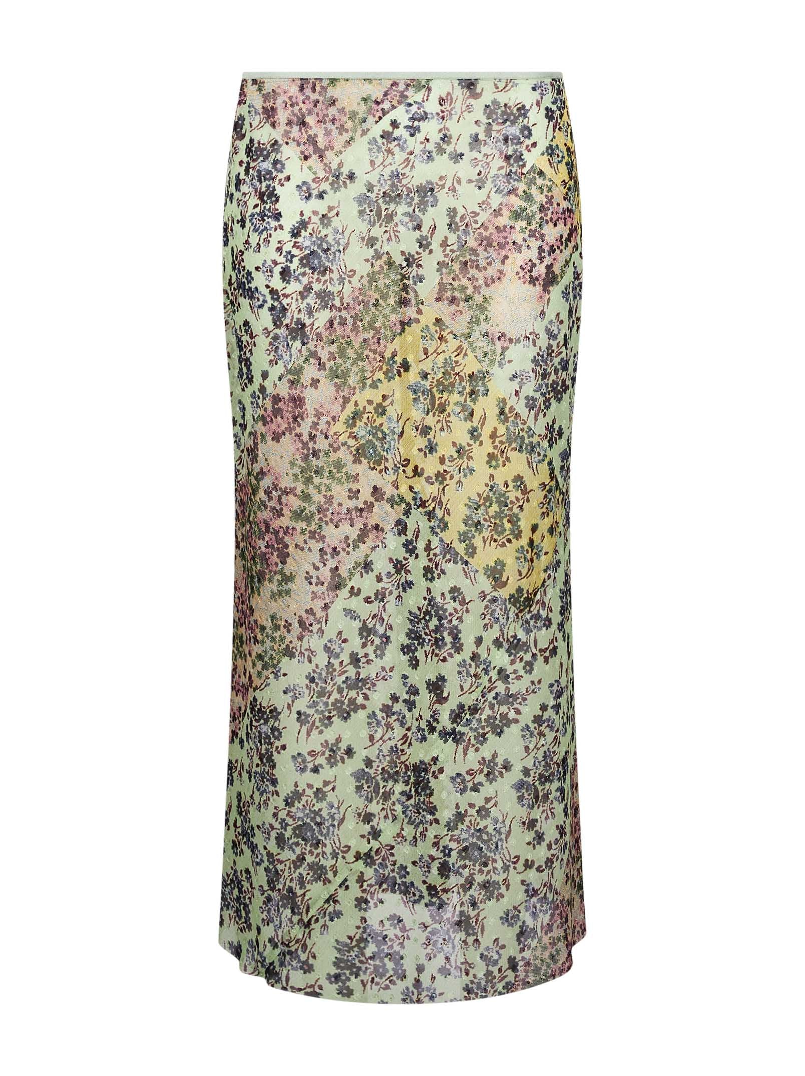 Gonna midi Sati con stampa twill multicolore 