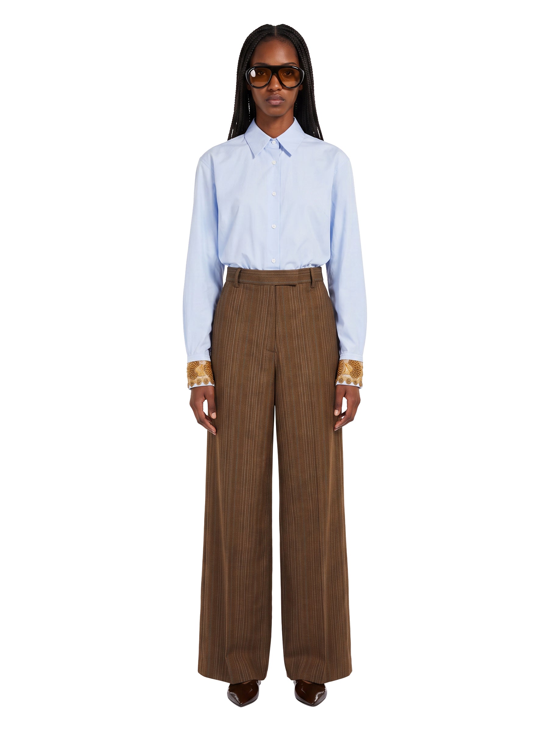 Pantaloni palazzo Penn in marrone 