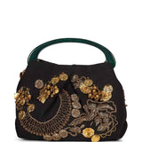 Borsa a mano con decorazioni in marrone 