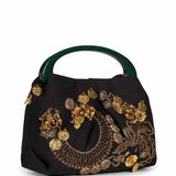 Borsa a mano con decorazioni in marrone 