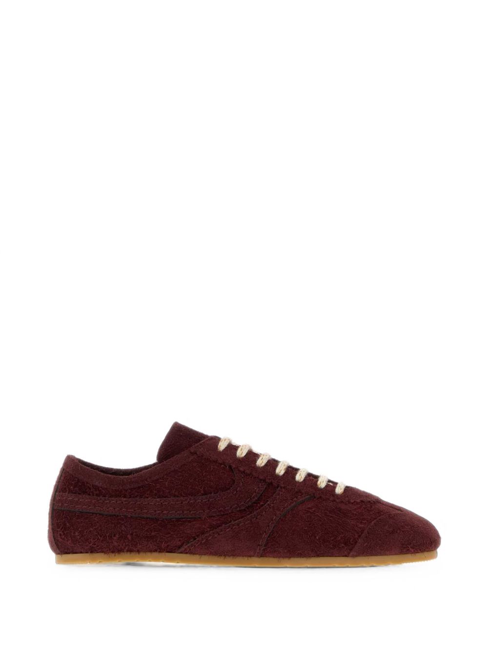 Sneakers in pelle a pannelli in marrone 