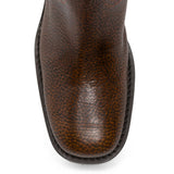 Stivali con tacco in pelle marrone 