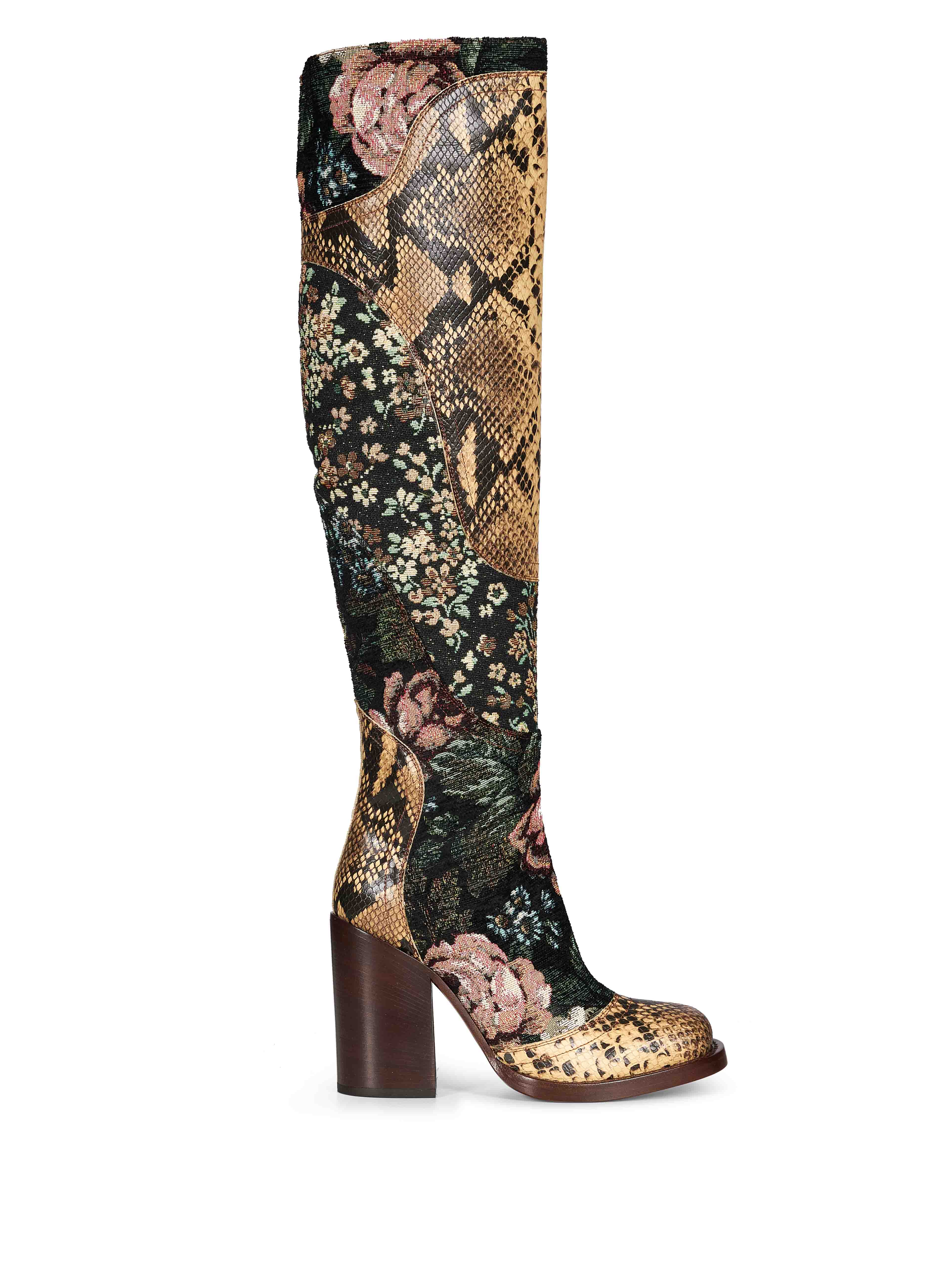 Stivali design patchwork multicolor 