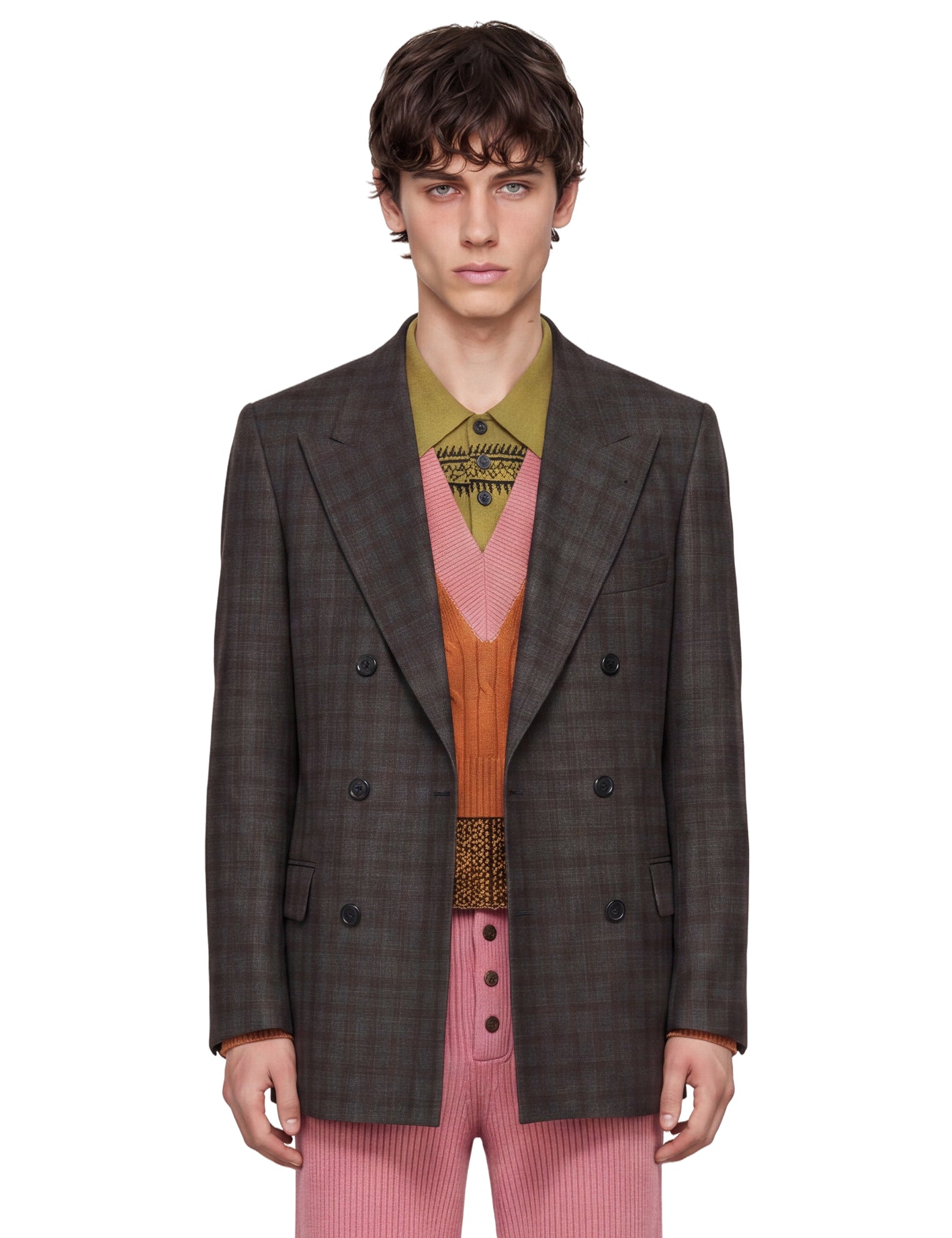 Blazer oversized in lana vernon in marrone 