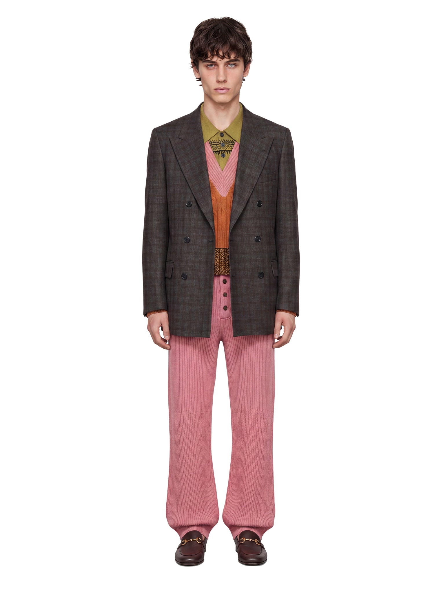 Blazer oversized in lana vernon in marrone 