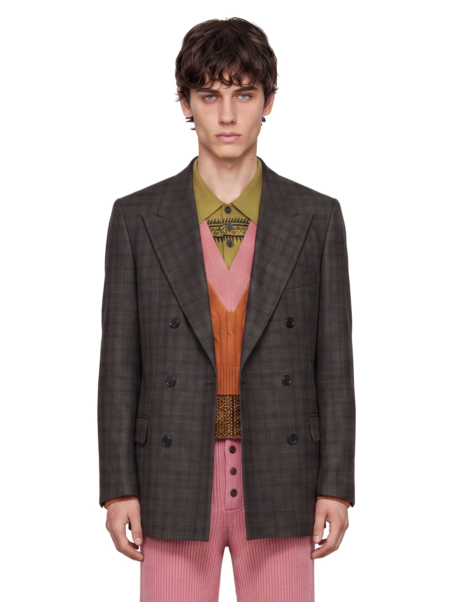 Blazer oversized in lana vernon in marrone 