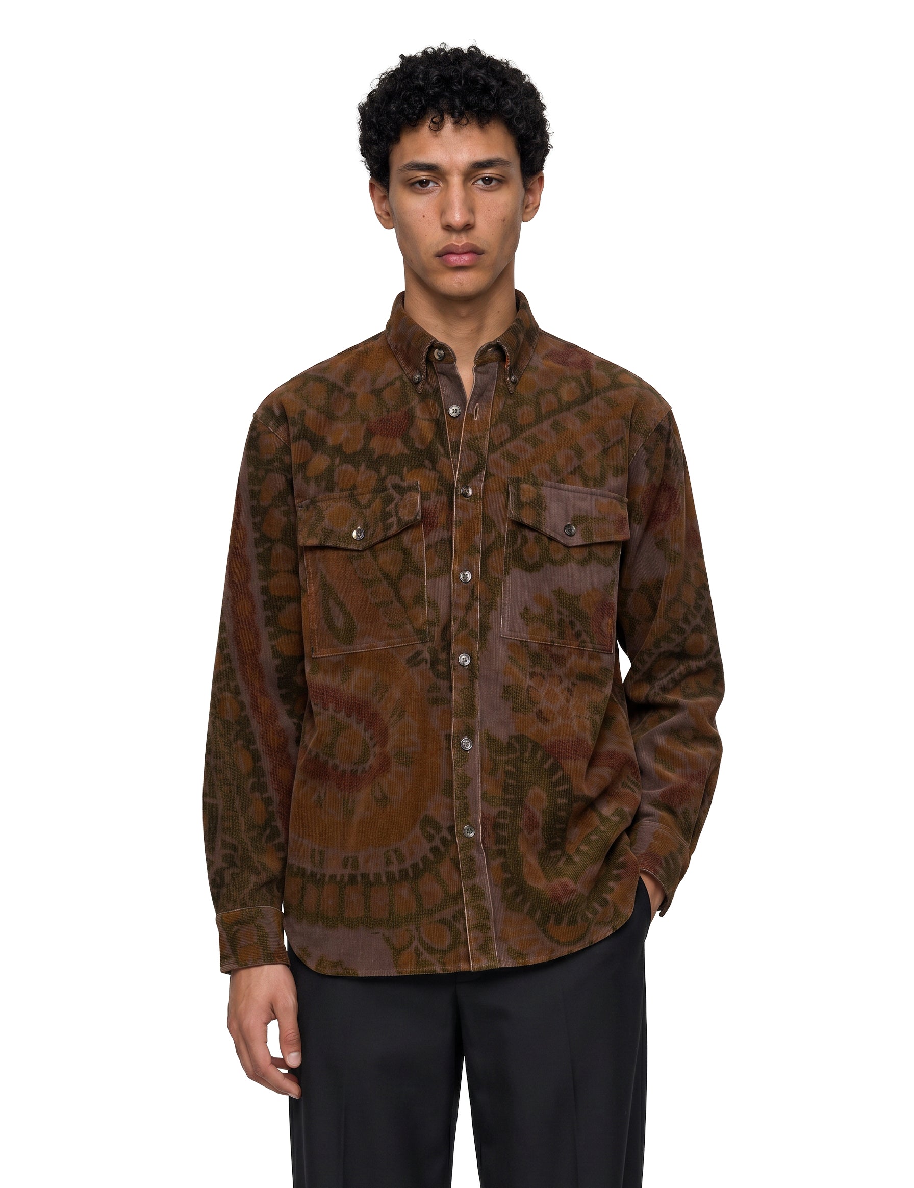 Camicia con stampa all-over multicolore 