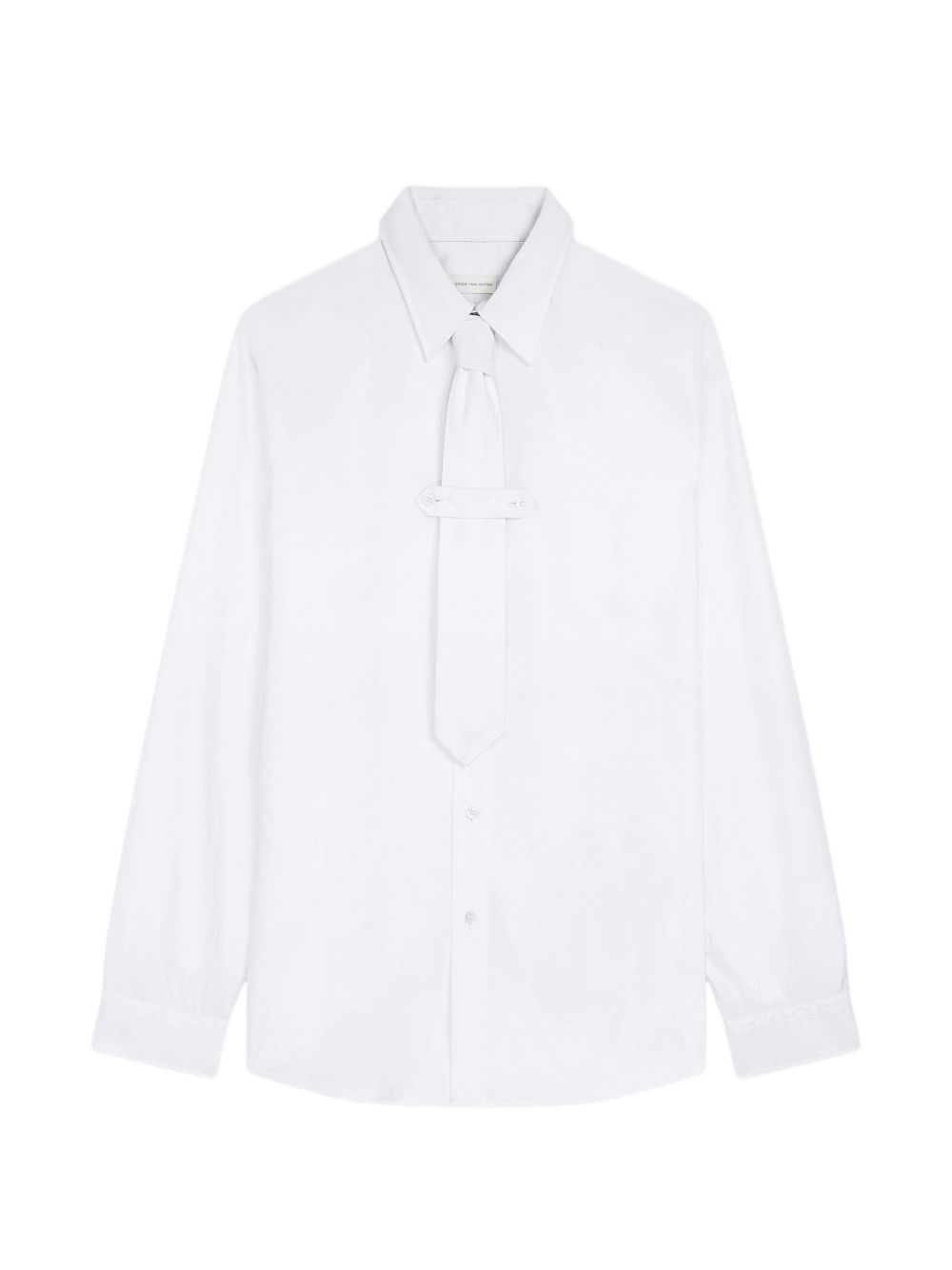 Camicia con dettaglio cravatta in cotone bianco 