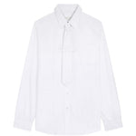Camicia con dettaglio cravatta in cotone bianco 