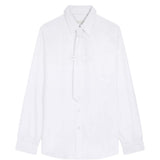 Camicia con dettaglio cravatta in cotone bianco 