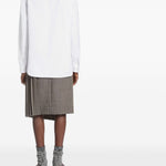 Camicia con dettaglio cravatta in cotone bianco 