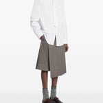 Camicia con dettaglio cravatta in cotone bianco 