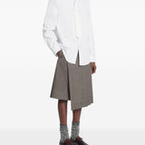 Camicia con dettaglio cravatta in cotone bianco 