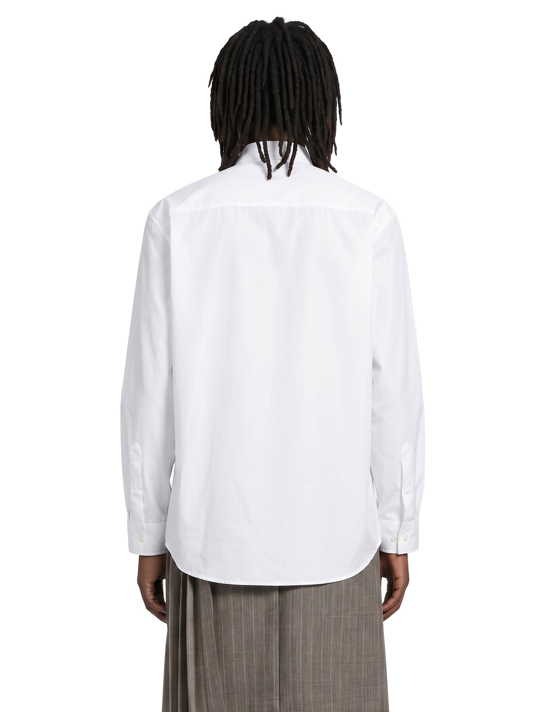 Camicia con dettaglio cravatta in cotone bianco 