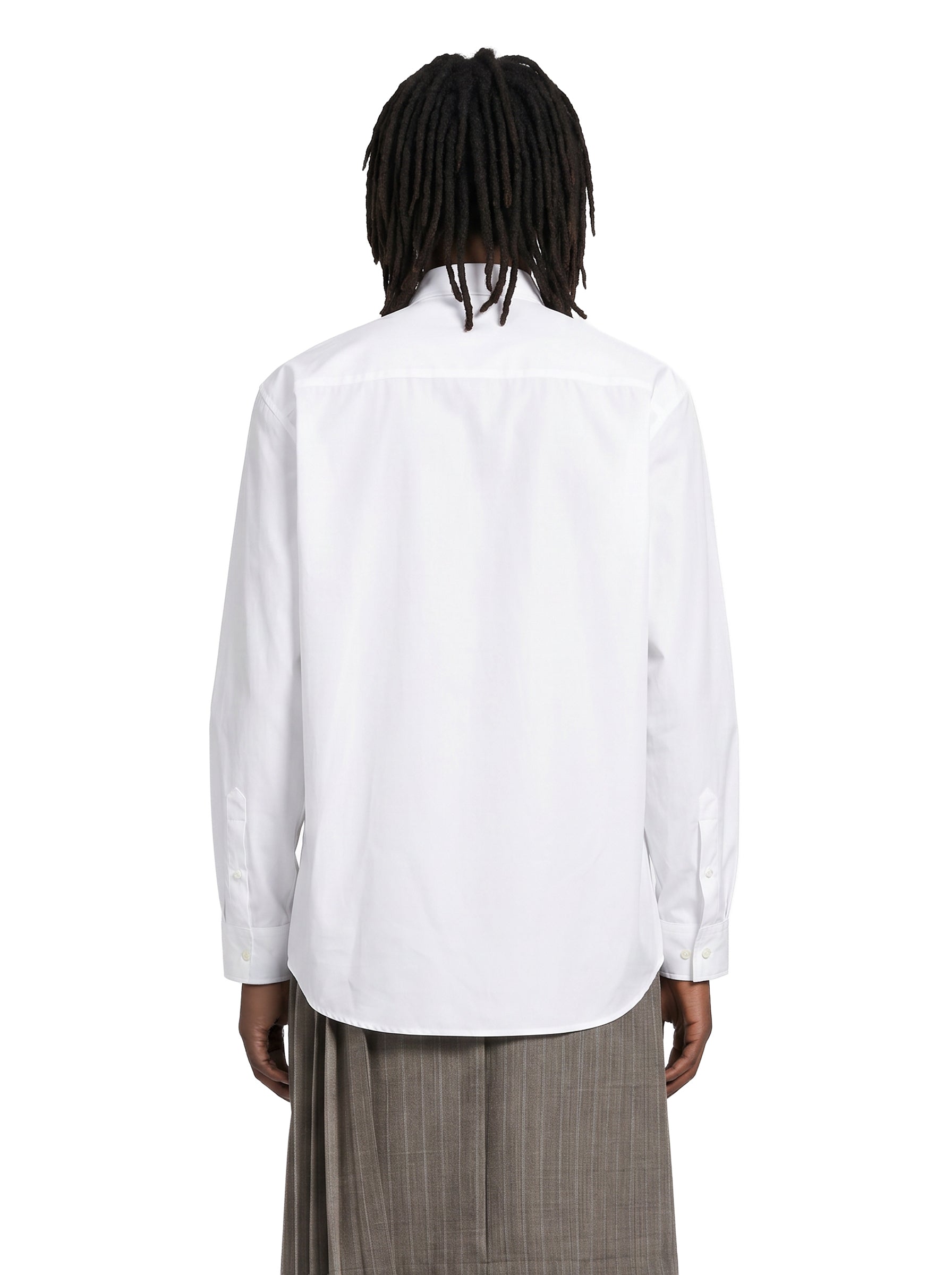Camicia con dettaglio cravatta in cotone bianco 