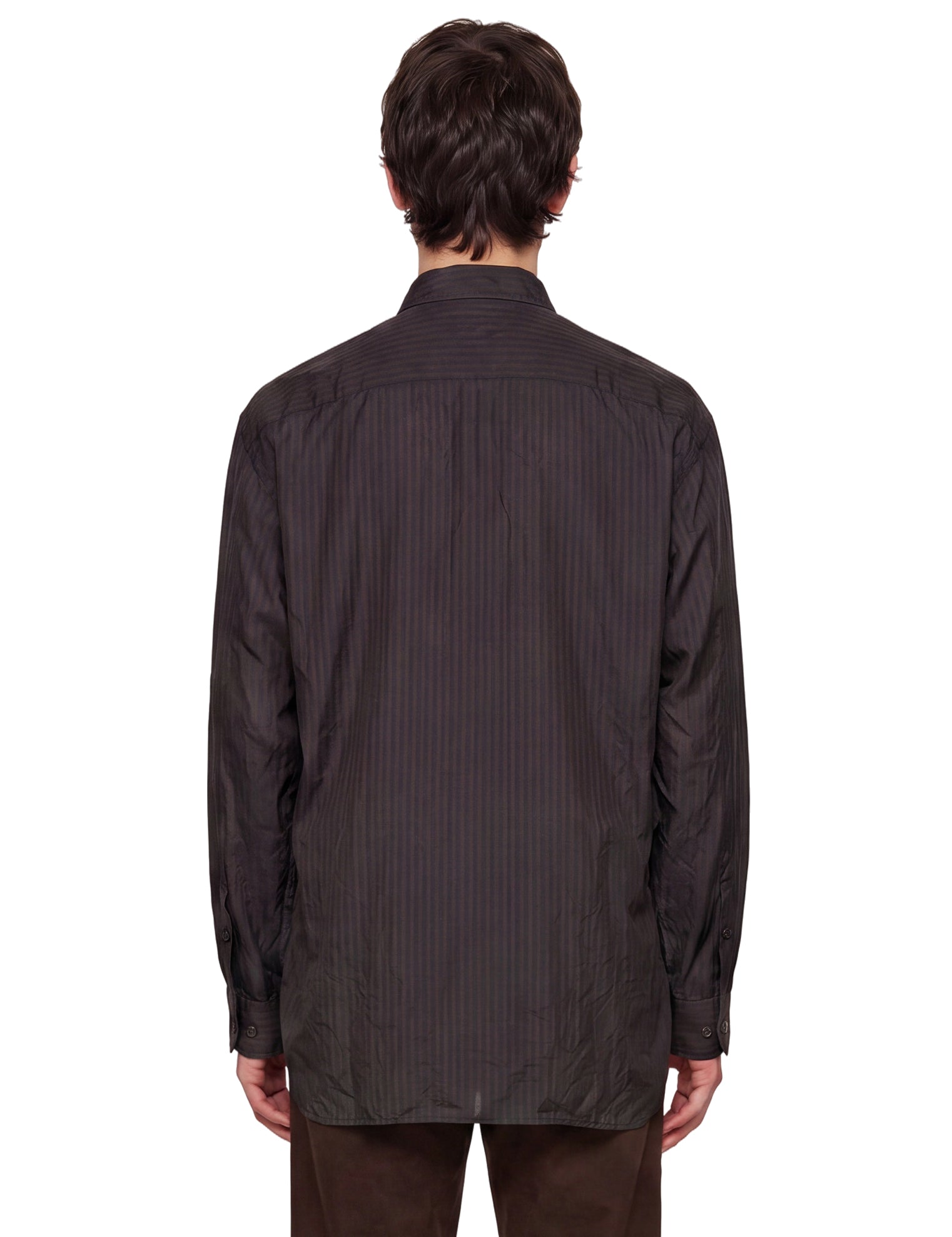 Camicia con motivo a righe croom in marrone 