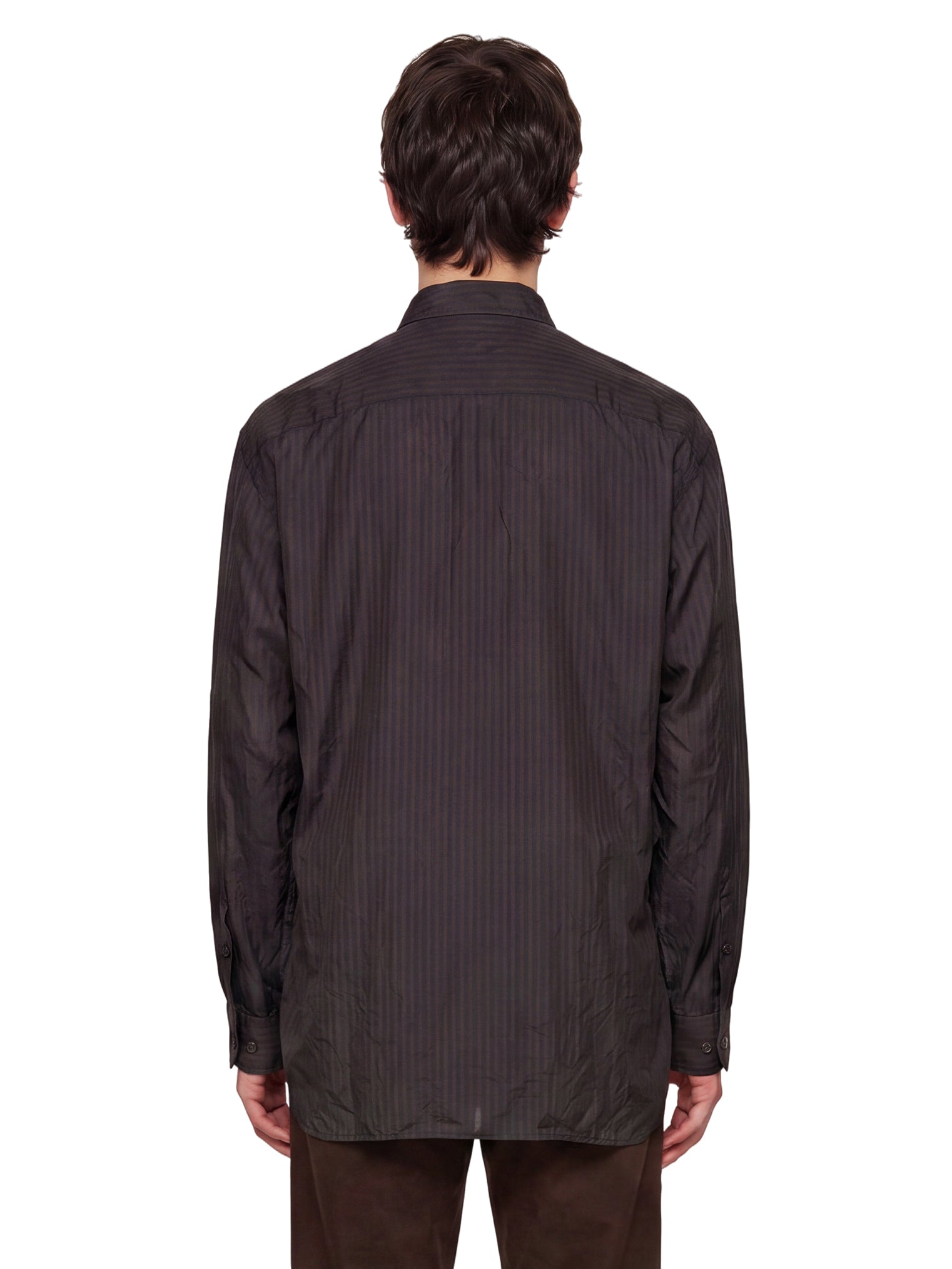 Camicia con motivo a righe croom in marrone 