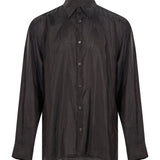 Camicia con motivo a righe croom in marrone 
