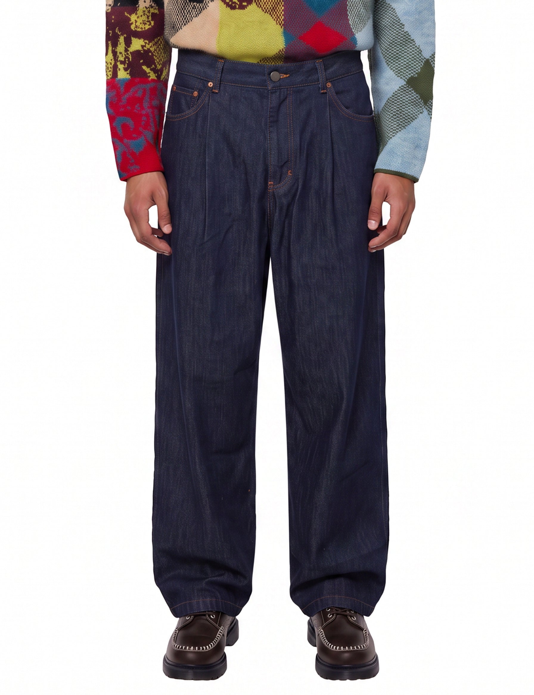 Jeans a gamba ampia penning den in blu 