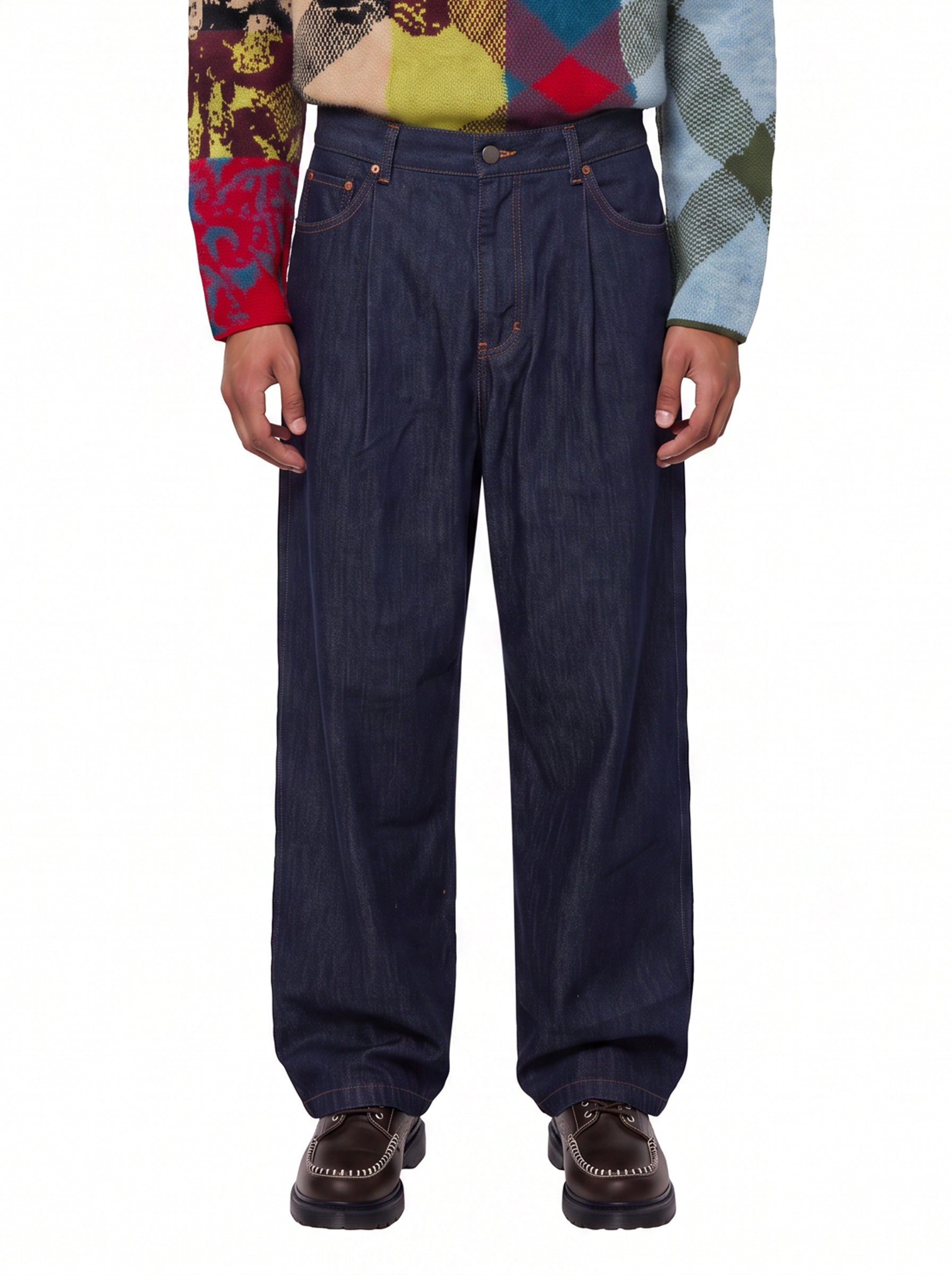 Jeans a gamba ampia penning den in blu 