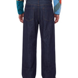 Jeans a gamba ampia penning den in blu 