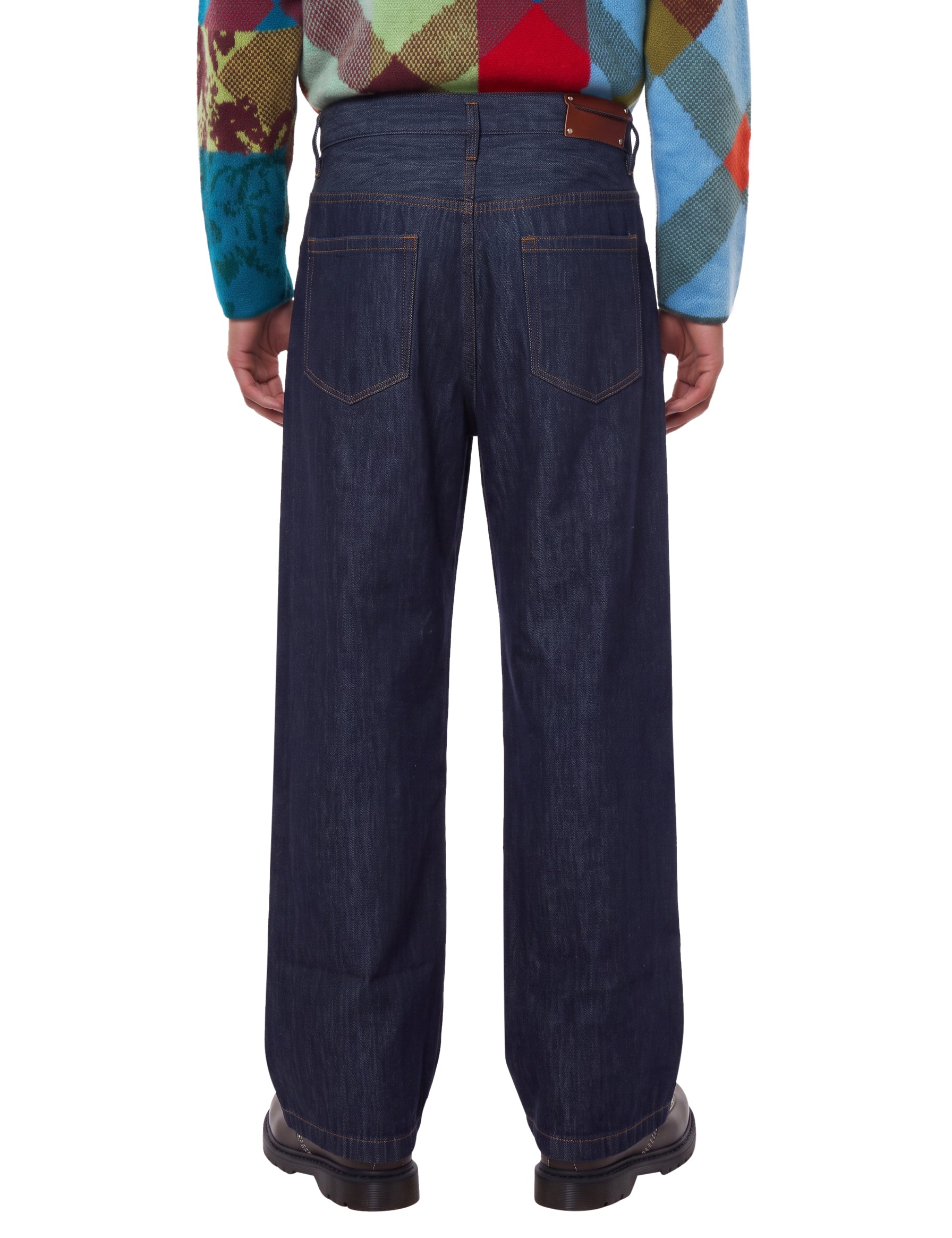 Jeans a gamba ampia penning den in blu 