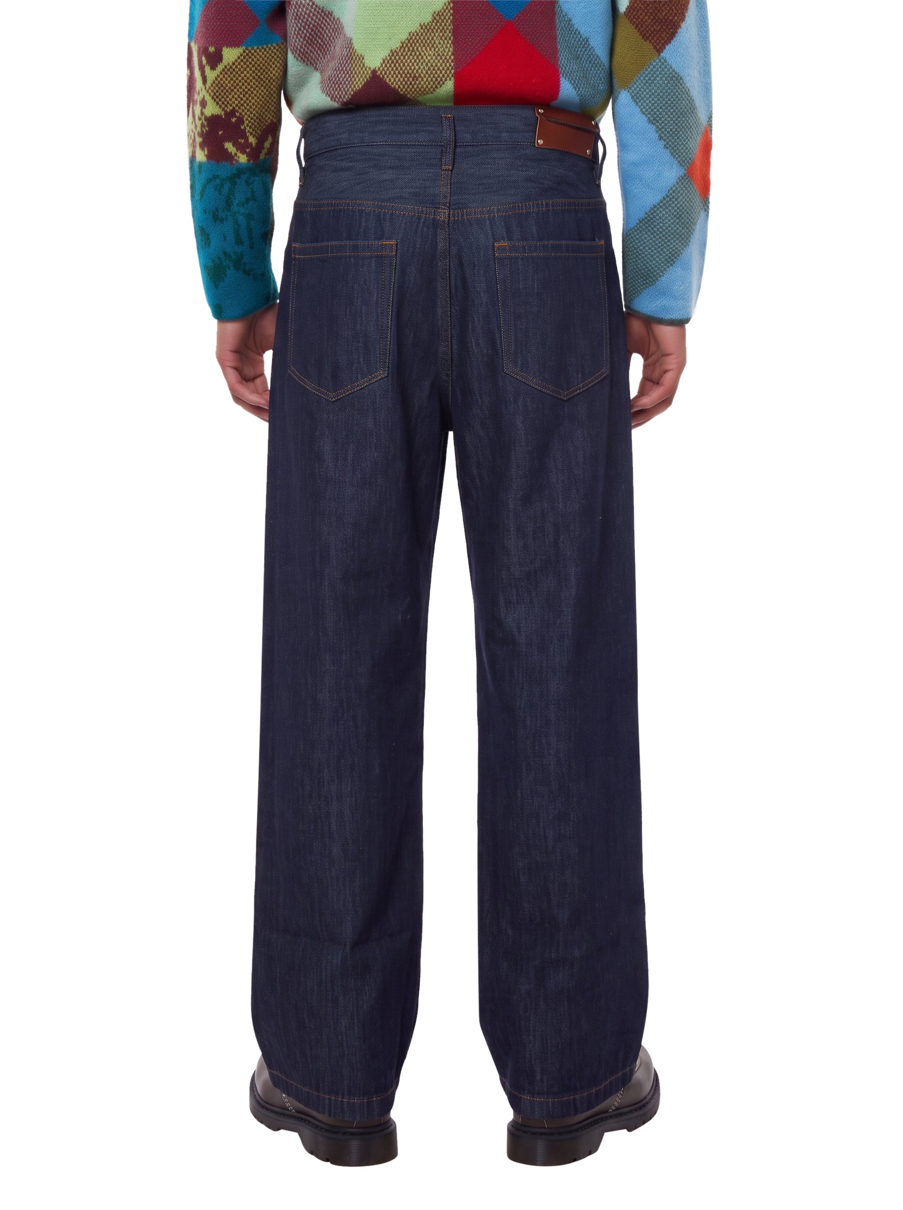 Jeans a gamba ampia penning den in blu 